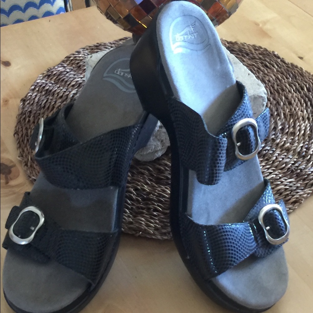 Dansko wedge black sandals size 41